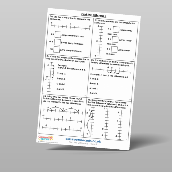 Year 5 Find The Difference Varied Fluency Resource | Classroom Secrets
