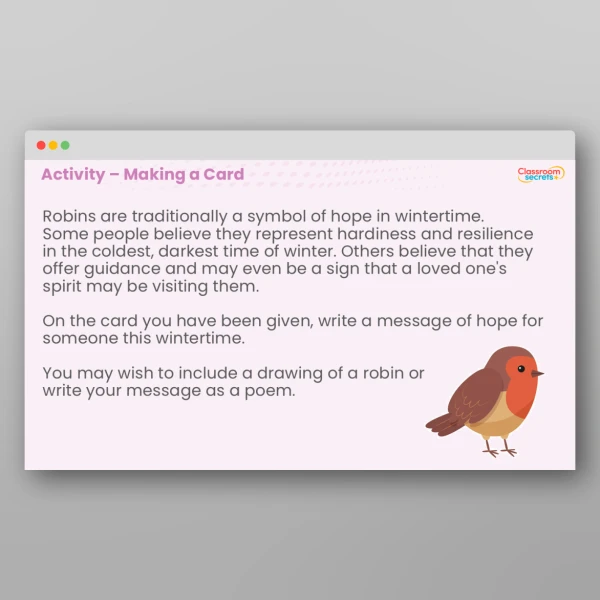 An image of the The Robin - A Winter Story Resource