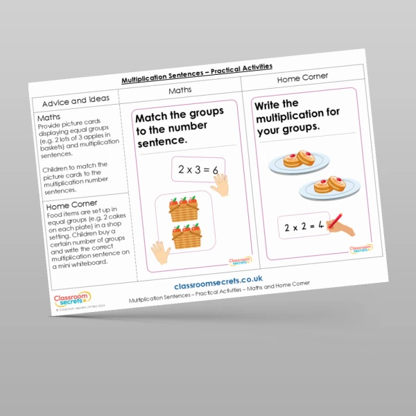 An image of the Multiplication Sentences Practical Activities Resource