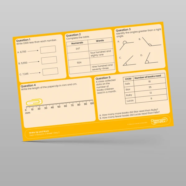 An image of the Autumn 2 Week 1 Wake Up and Work Resource