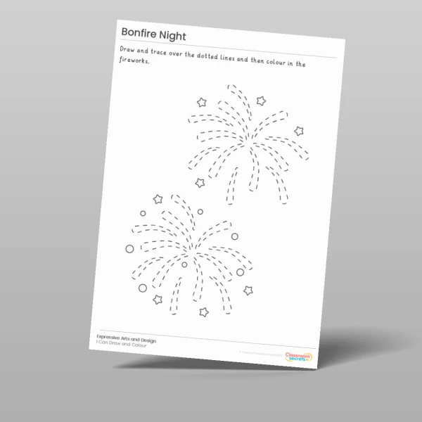 An image of the Bonfire Night I Can Draw and Colour Resource