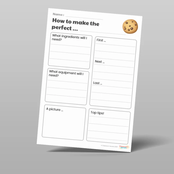 An image of the A Recipe For... Worksheets Resource