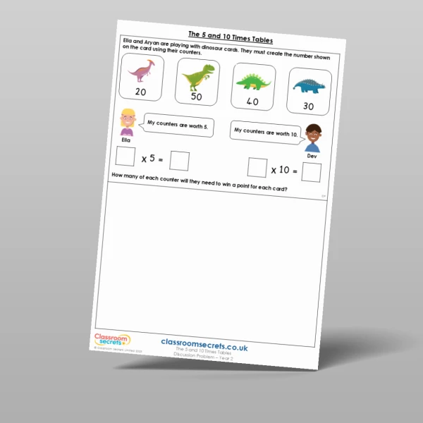 An image of the The 5 and 10 Times Tables Discussion Problem Resource