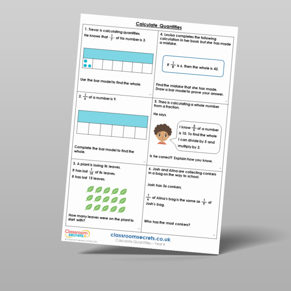Year 4 Calculate Quantities Mixed Activity Resource | Classroom Secrets