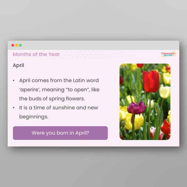 An image of the Months of the Year Whole School Assembly Resource