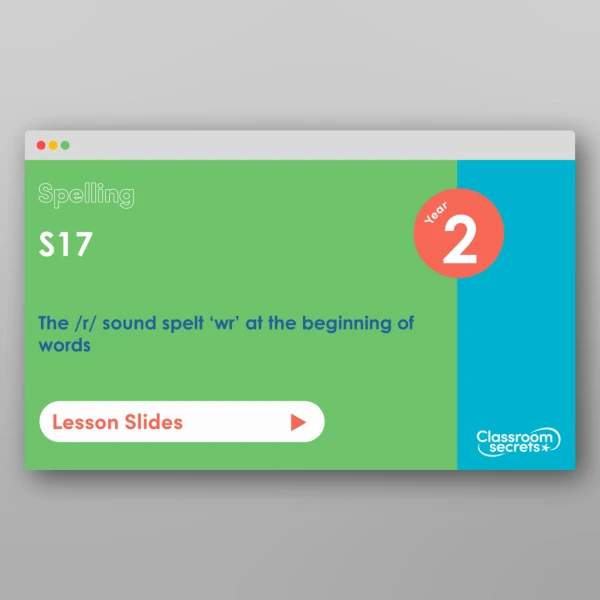 An image of the Spring 1 Week 3 Spelling - S17 - The /r/ sound spelt ‘wr’ at the beginning of words Resource