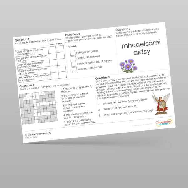 An image of the St Michael's Day Activity Resource