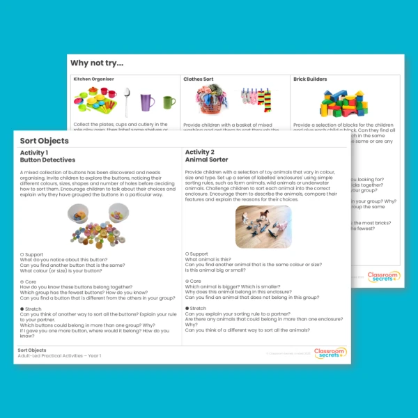 Year 1 Sort Objects Place Value (within 10) Practical Activities