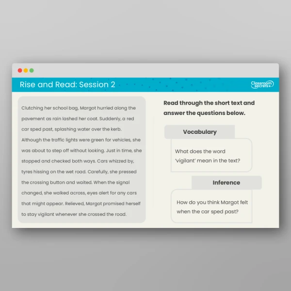An image of the Rise and Read Road Safety Resource