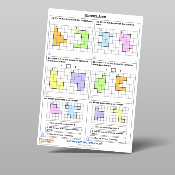 Year 4 Compare Areas Varied Fluency Resource | Classroom Secrets