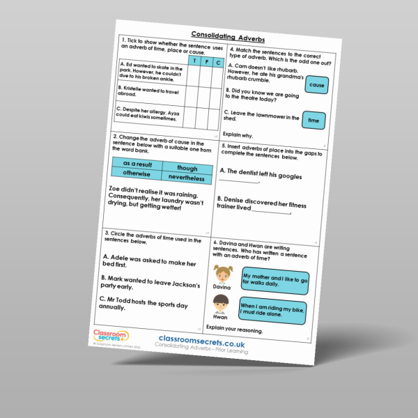 Year 4 Consolidating Adverbs Prior Learning Resource | Classroom Secrets
