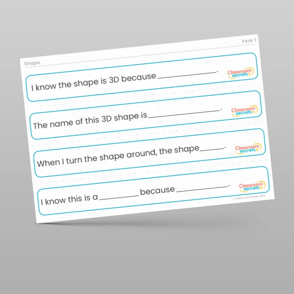 An image of the Shape Stem Sentences Resource