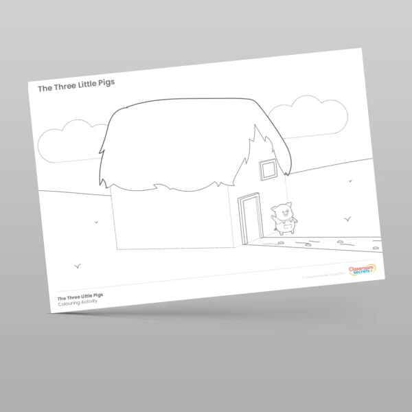 An image of the The Three Little Pigs Colouring Activities Resource