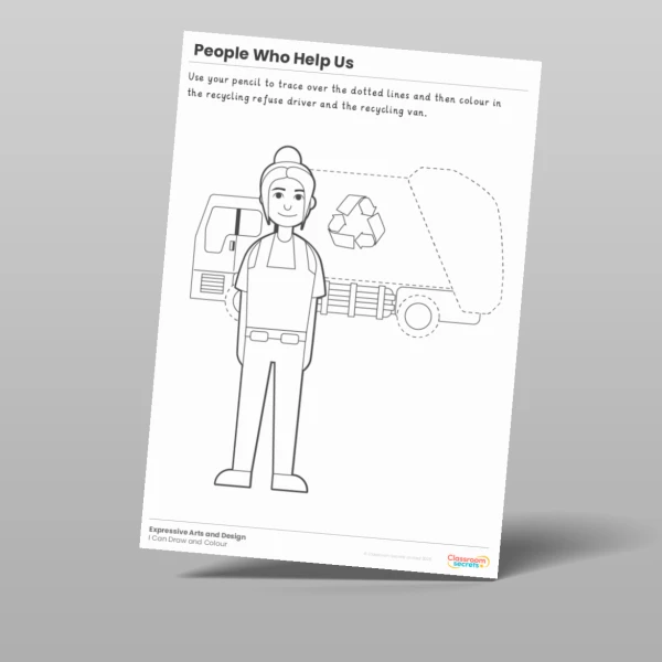 An image of the People Who Help Us I Can Draw and Colour Resource