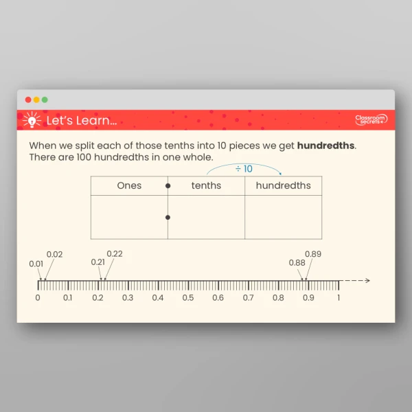 An image of the Decimals up to 2 Decimal Places Teaching PPT Resource