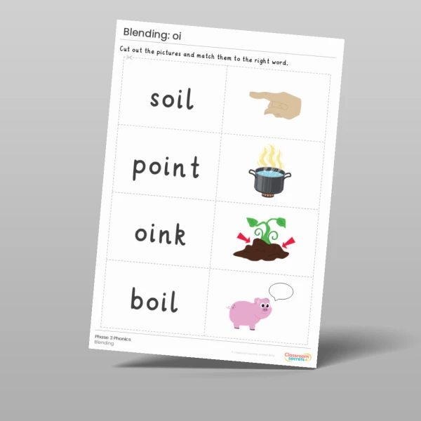 An image of the Phonics Blending Activities: oi Resource