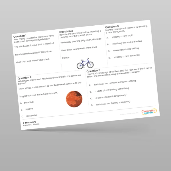 An image of the 5-Minute GPS Autumn 2 Week 2 Resource