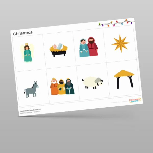 An image of the Christmas Nativity Bingo Resource