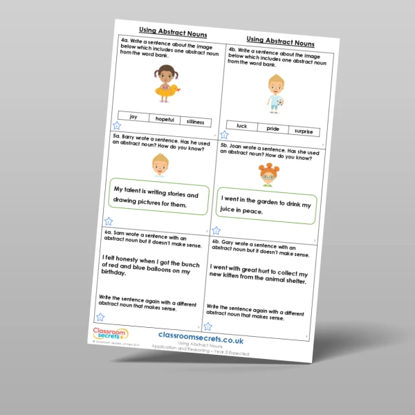 An image of the Using Abstract Nouns Application and Reasoning Resource