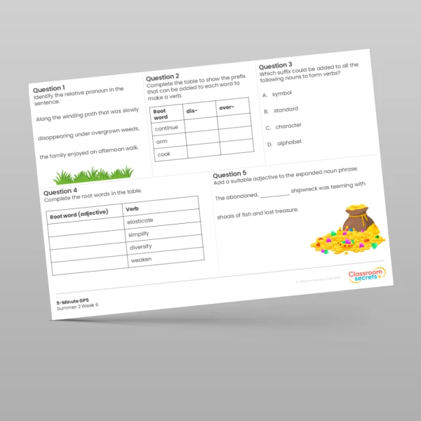 An image of the 5-Minute GPS Summer 2 Week 6 Resource