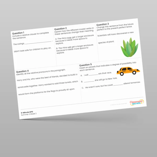 An image of the 5-Minute GPS Summer 2 Week 2 Resource