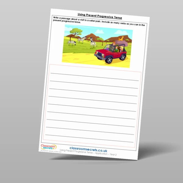 An image of the Using Present Progressive Tense Application Resource