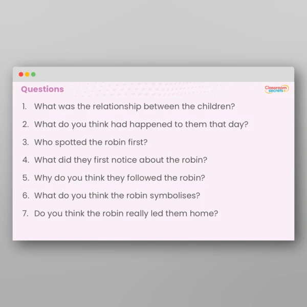 An image of the The Robin - A Winter Story Resource