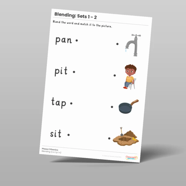 An image of the Phonics Blending Activities: Sets 1 - 2 Resource