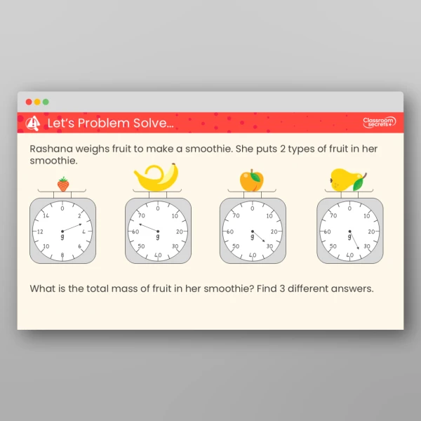 An image of the Four Operations with Mass Teaching PPT Resource