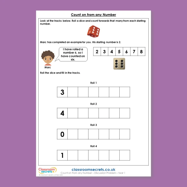 Year 1 Count on from any Number Discussion Problem