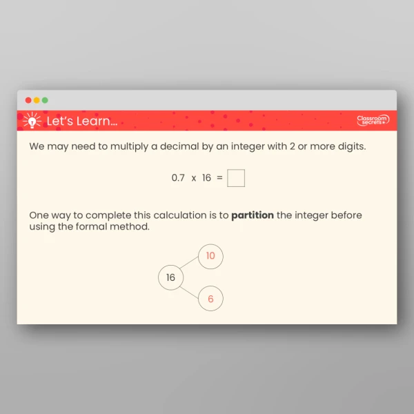 An image of the Multiply Decimals by Integers Teaching PPT Resource