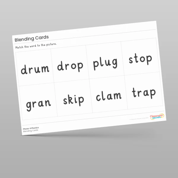 An image of the Blending Cards: CCVC words Resource