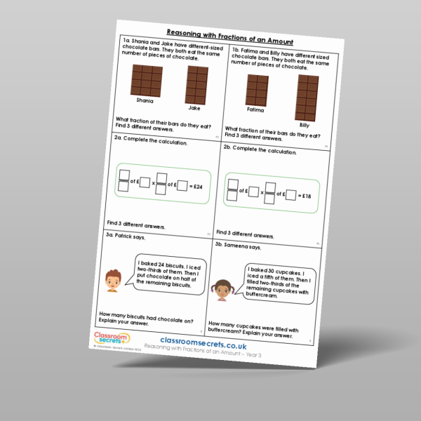 Year 3 Reasoning With Fractions Of An Amount Reasoning And Problem ...