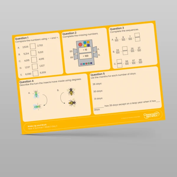 An image of the Summer 1 Week 3 Wake Up and Work Resource