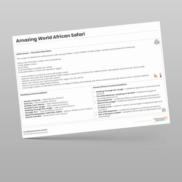 An image of the Amazing World - African Safari Provision Enhancements Resource