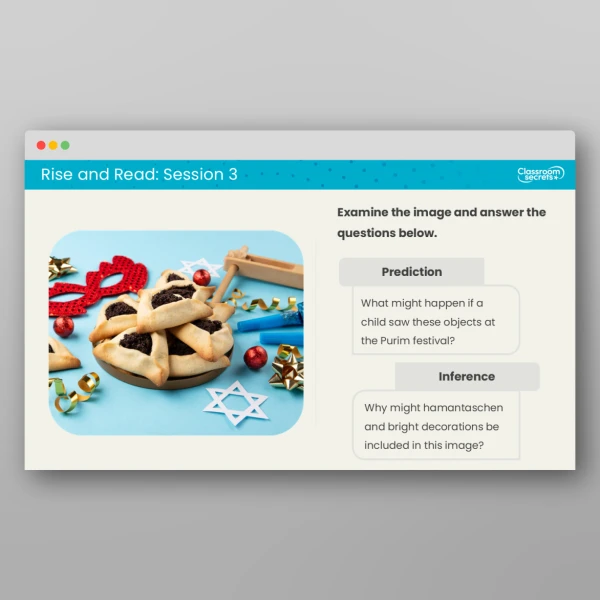 An image of the Rise and Read Purim Resource