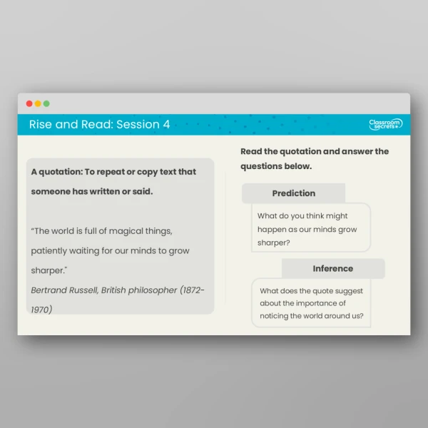 An image of the Rise and Read Set 5 Resource
