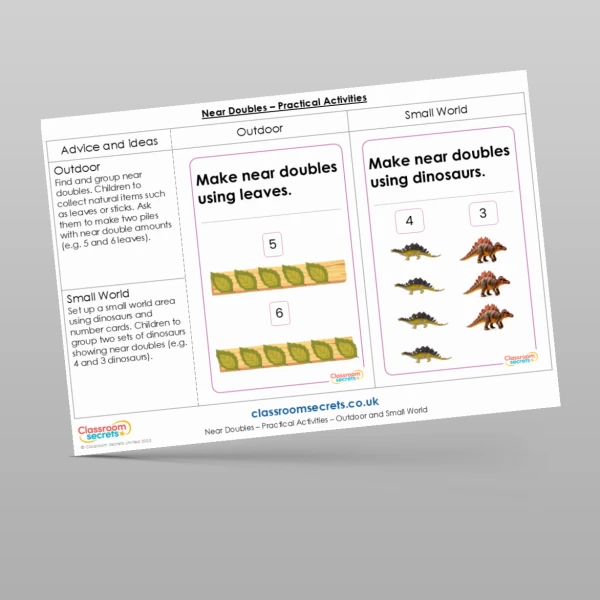 An image of the Near Doubles Practical Activities Resource