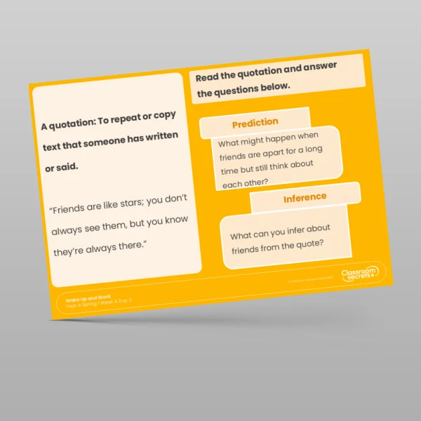 An image of the Spring 1 Week 4 Wake Up and Work Resource