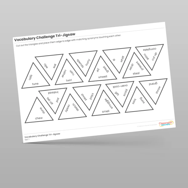 An image of the Vocabulary Challenge Tri-Jigsaw Set 1 Resource