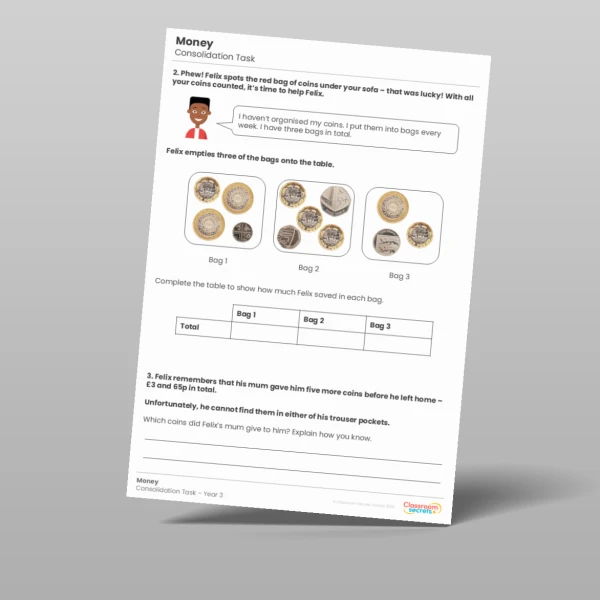 An image of the Money Consolidation Task Resource