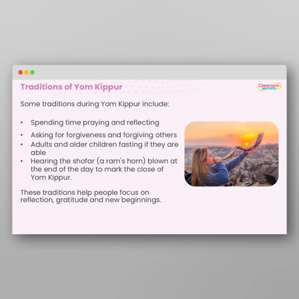 An image of the Yom Kippur Whole School Assembly Resource