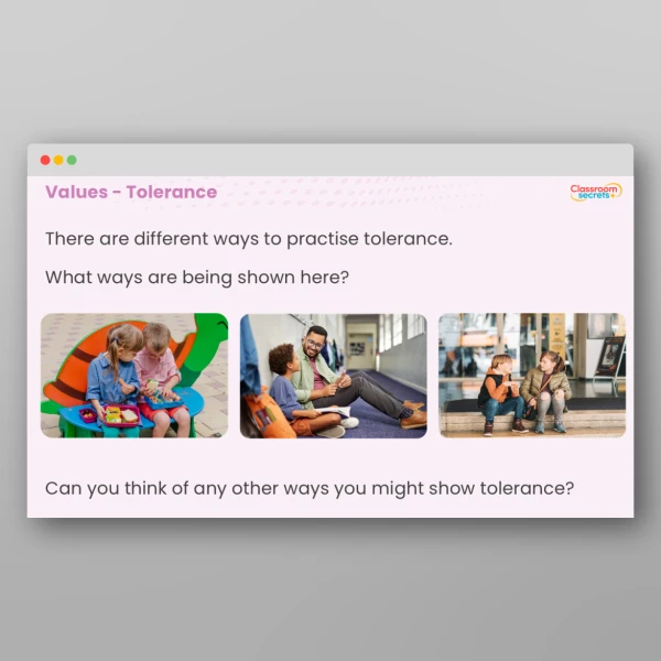 An image of the LKS2 Values - Tolerance Resource