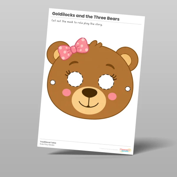 An image of the Goldilocks and the Three Bears Role Play Mask Resource