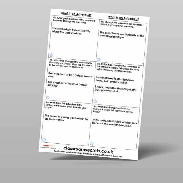 Year 4 What Is An Adverbial Application And Reasoning Resource ...