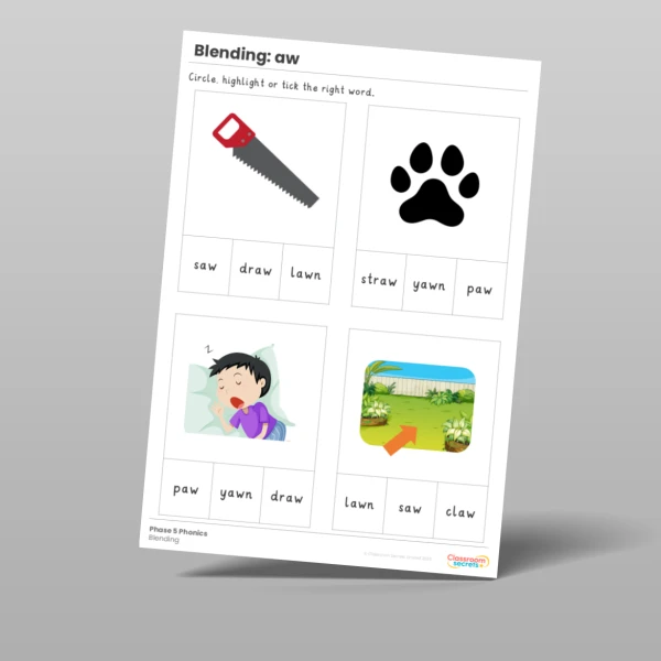 An image of the Phonics Blending Activities aw Resource