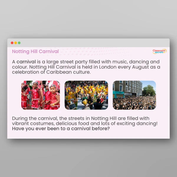 An image of the LKS2 Notting Hill Carnival Teaching PPT Resource
