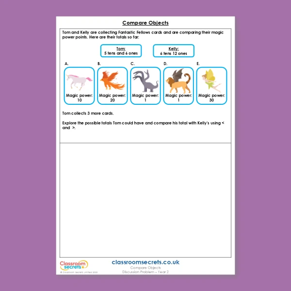 An image of the Compare Objects Deeper Reasoning Discussion Problem Resource