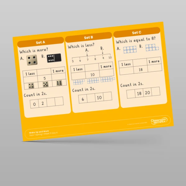 An image of the Spring 1 Week 5 Wake Up and Work Resource