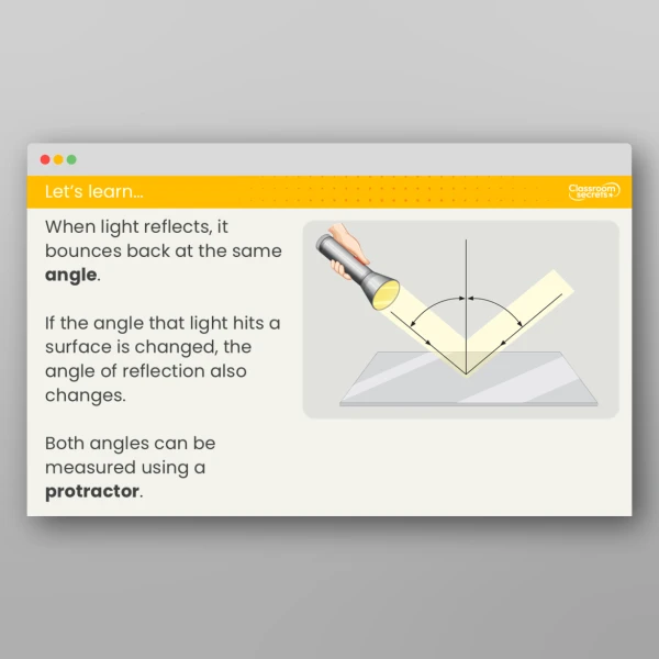 An image of the Lesson 3: How Can We Change the Angle of Reflection? Investigation Resource